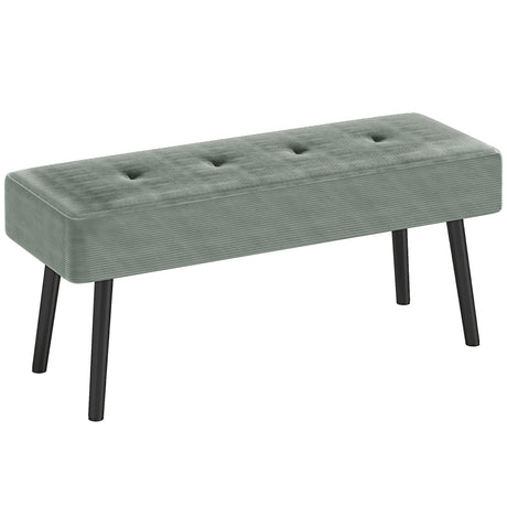 Corduroy Fabric Hallway Seating Bench 100cm Wide - Velmora