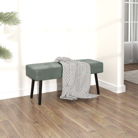 Corduroy Fabric Hallway Seating Bench 100cm Wide - Velmora