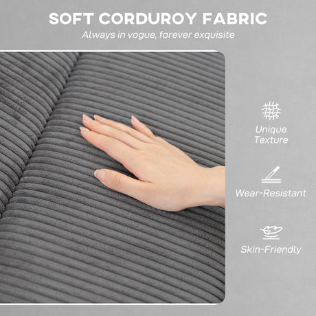 Corduroy Fabric Recliner Chair 86cm Wide With Footrest - Velmora