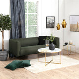 Crystal Clear Marble Effect Glass Top Coffee Table Round - Alisma