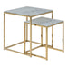 Crystal Clear Marble Effect Glass Top Nest Of 2 Tables - Alisma