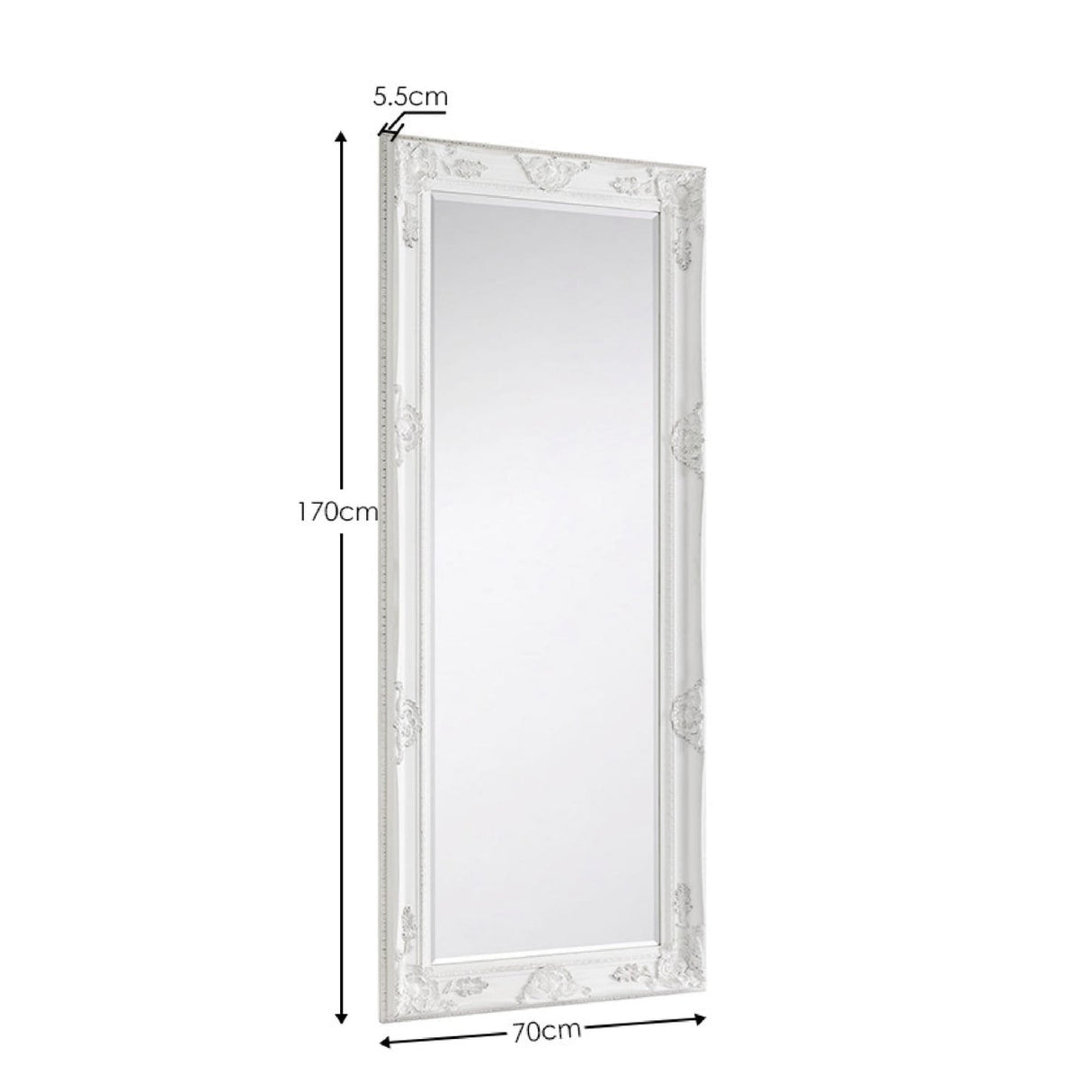 Dressing Mirror 130cm High With Wooden Frame - Palais