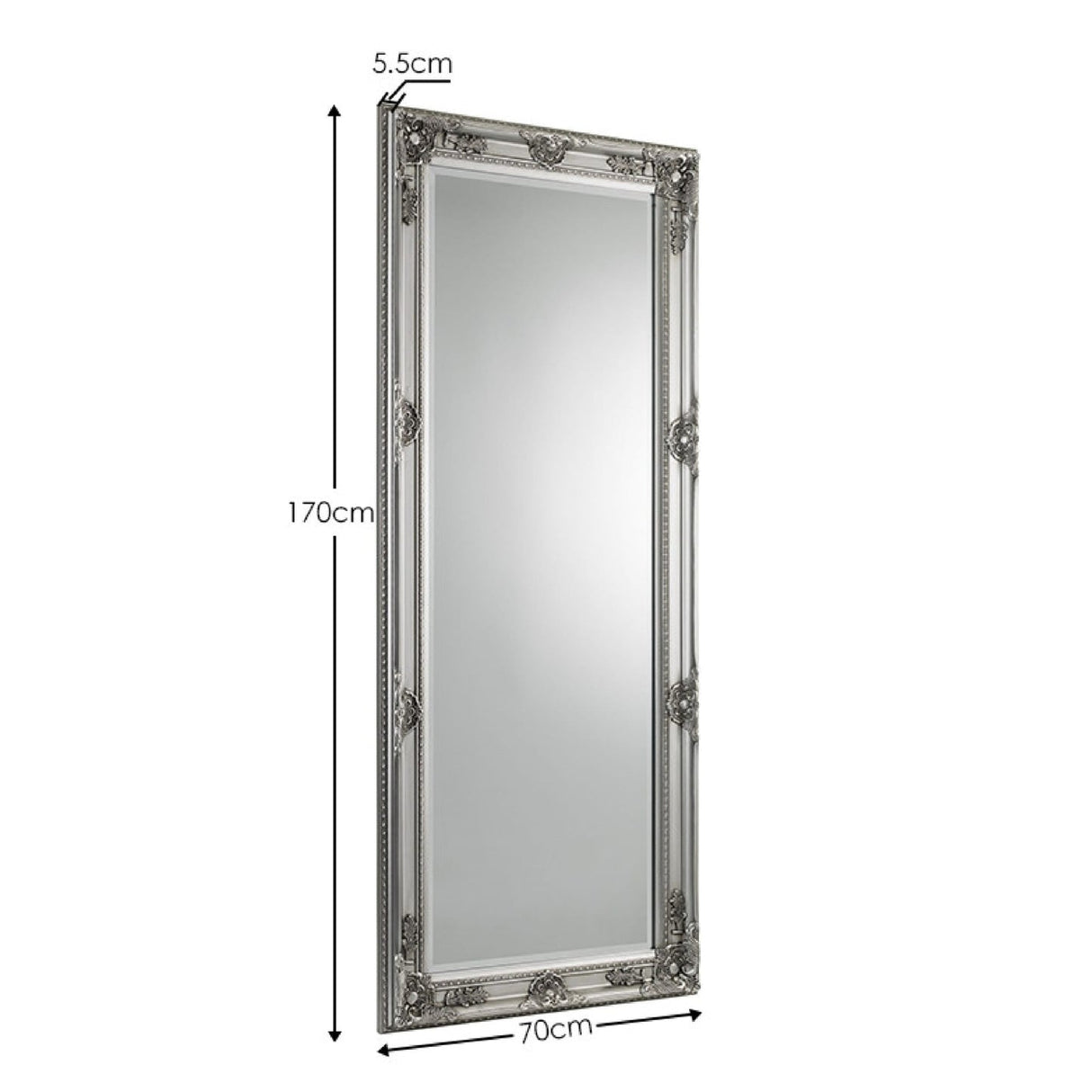 Dressing Mirror 130cm High With Wooden Frame - Palais