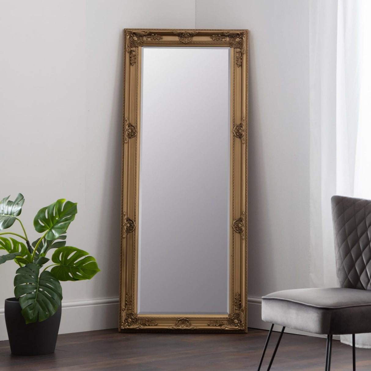Dressing Mirror 170cm High With Wooden Frame - Palais