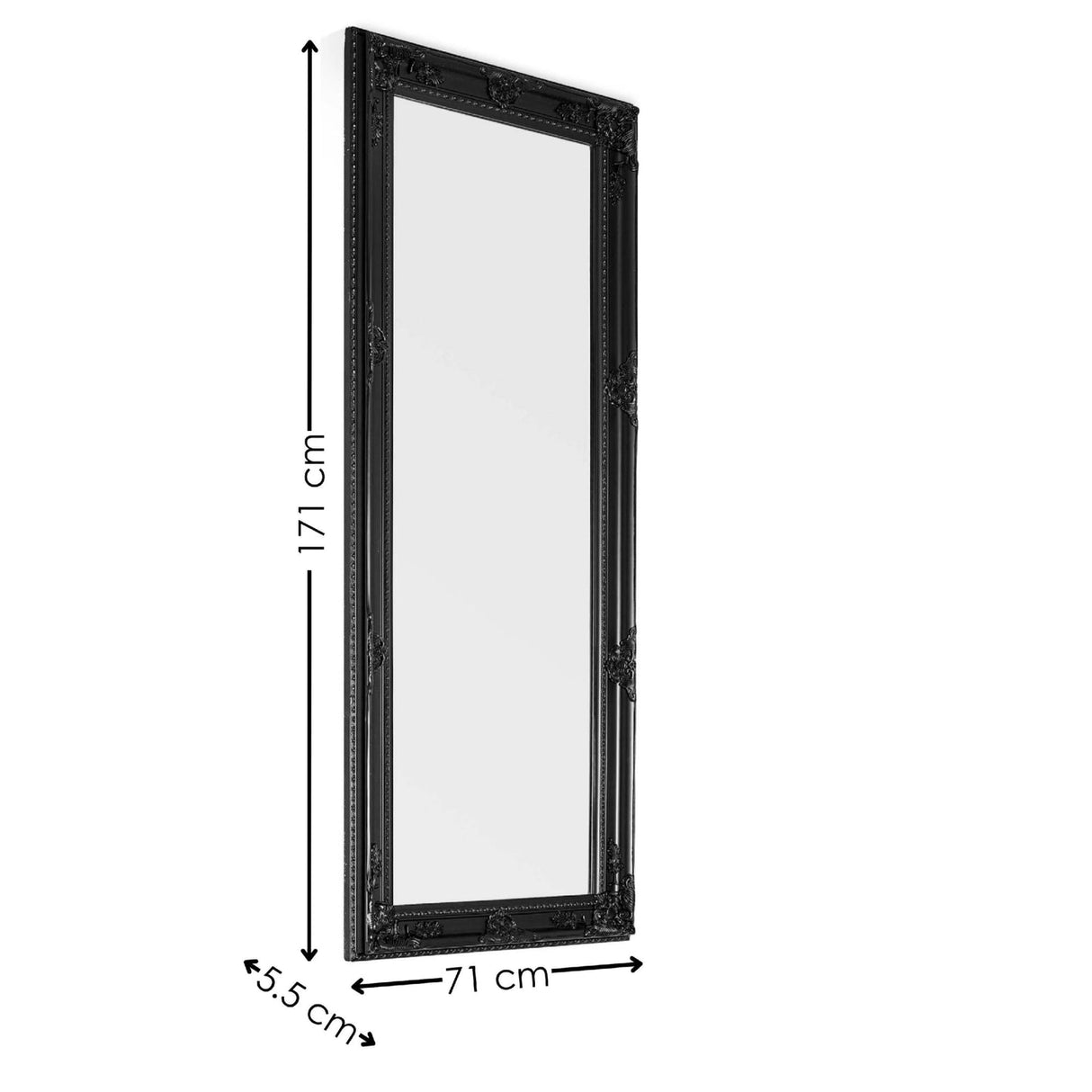 Dressing Mirror 170cm High With Wooden Frame - Palais