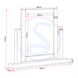 Dressing Table Mirror With Wooden Frame - Bordeaux
