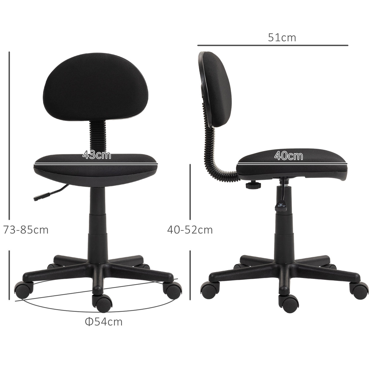 Elastic Fabric Home And Office Chair 54cm Wide Armless - Velmora