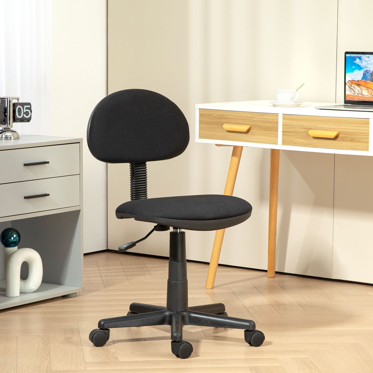 Elastic Fabric Home And Office Chair 54cm Wide Armless - Velmora