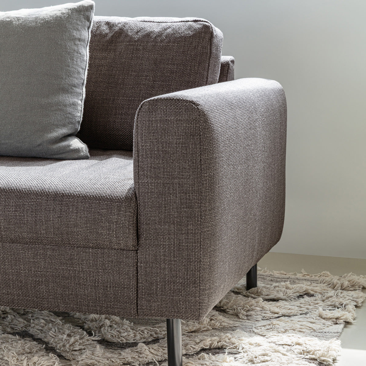 Fabric 2 + 2 Seater Sofa Set With Matt Black Steel Legs - Omaha