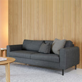 Fabric 2 + 3 Seater Sofa Set With Matt Black Steel Legs - Omaha