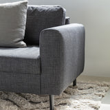 Fabric 2 + 3 Seater Sofa Set With Matt Black Steel Legs - Omaha