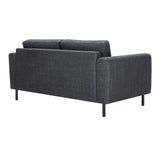 Fabric 2 + 3 Seater Sofa Set With Matt Black Steel Legs - Omaha