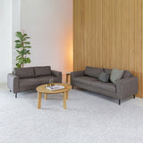 Fabric 2 + 3 Seater Sofa Set With Matt Black Steel Legs - Omaha