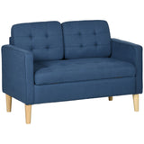 Fabric 2 Seater Sofa 117cm Wide With Rubberwood Legs - Velmora