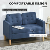 Fabric 2 Seater Sofa 117cm Wide With Rubberwood Legs - Velmora