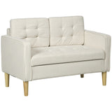 Fabric 2 Seater Sofa 117cm Wide With Rubberwood Legs - Velmora