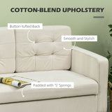 Fabric 2 Seater Sofa 117cm Wide With Rubberwood Legs - Velmora