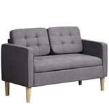 Fabric 2 Seater Sofa 117cm Wide With Rubberwood Legs - Velmora