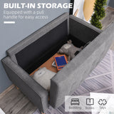 Fabric 2 Seater Sofa 117cm Wide With Rubberwood Legs - Velmora