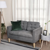 Fabric 2 Seater Sofa 117cm Wide With Rubberwood Legs - Velmora