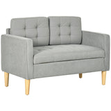 Fabric 2 Seater Sofa 117cm Wide With Rubberwood Legs - Velmora
