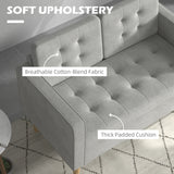 Fabric 2 Seater Sofa 117cm Wide With Rubberwood Legs - Velmora