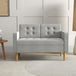 Fabric 2 Seater Sofa 117cm Wide With Rubberwood Legs - Velmora