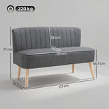 Fabric 2 Seater Sofa 117cm Wide With Wooden Legs - Velmora