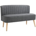 Fabric 2 Seater Sofa 117cm Wide With Wooden Legs - Velmora