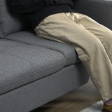 Fabric 2 Seater Sofa 133cm Wide With Steel Legs - Velmora