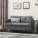 Fabric 2 Seater Sofa 133cm Wide With Steel Legs - Velmora