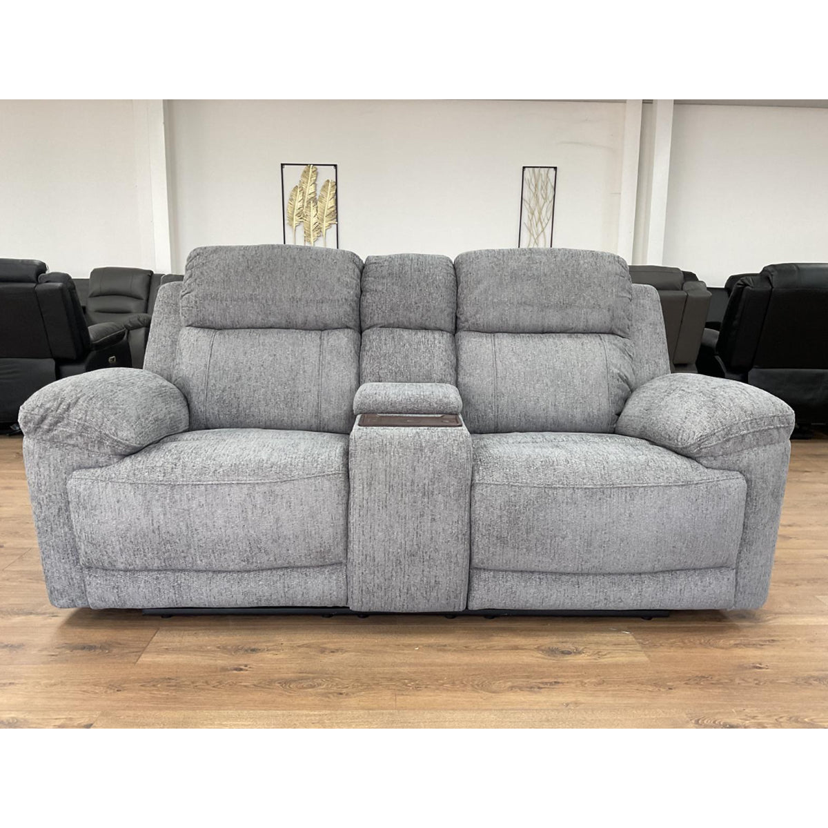 Fabric 2 Seater Sofa Electric Recliner Beige - Owen