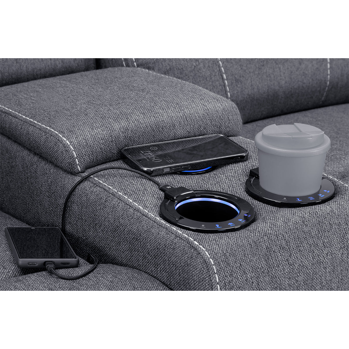 Fabric 2 Seater Sofa Electric Recliner - Galaxy Tech