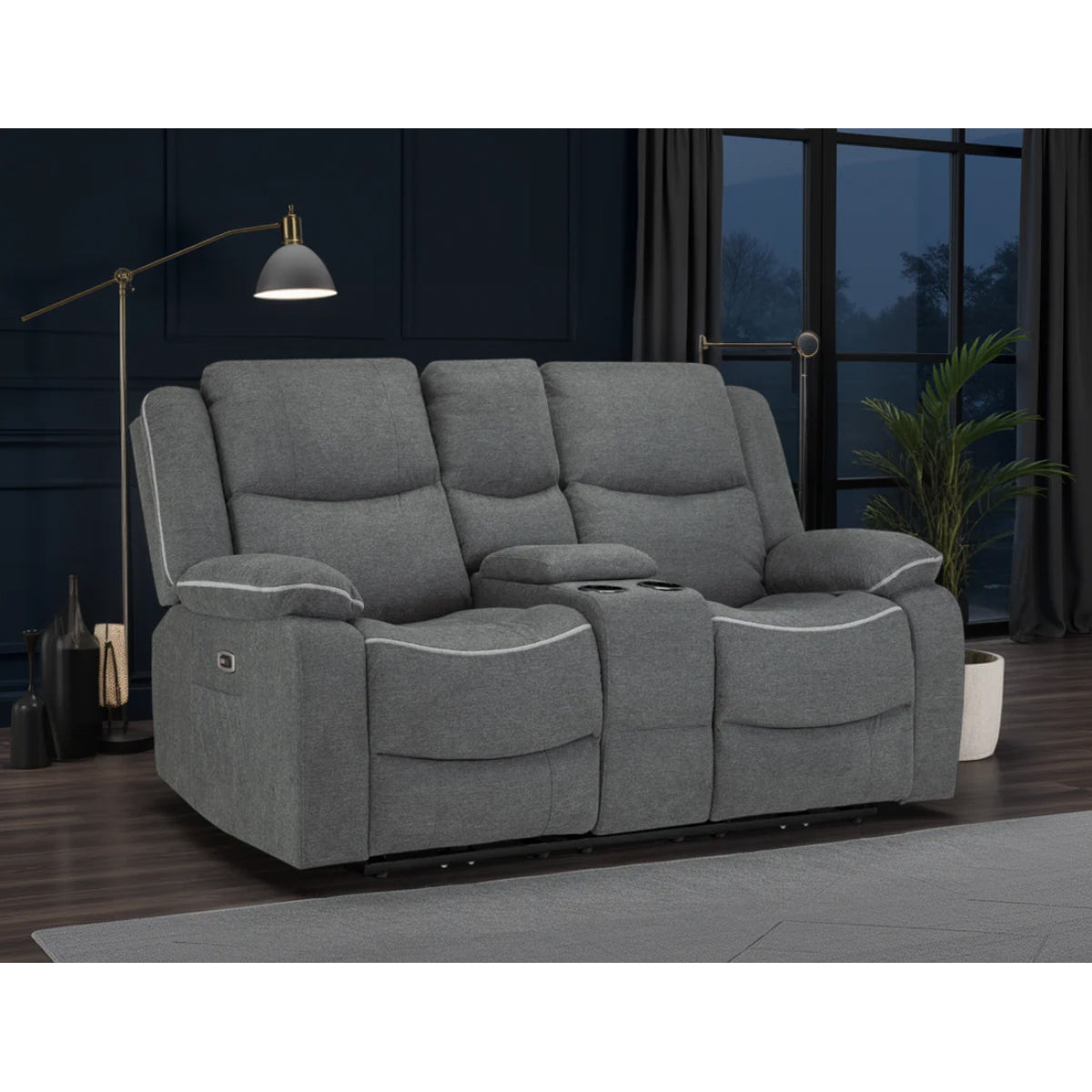 Fabric 2 Seater Sofa Electric Recliner - Harald