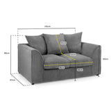 Fabric 2 Seater Sofa - Harley Jumbo