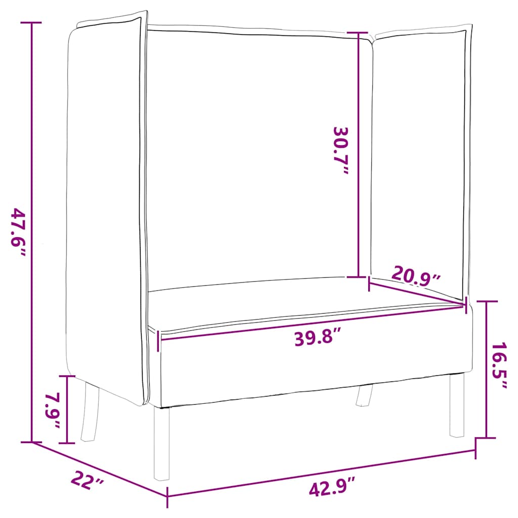 Fabric 2 Seater Sofa Highback - Vantage Home