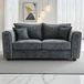 Fabric 2 Seater Sofa With Metal Trim on Arms - Serena