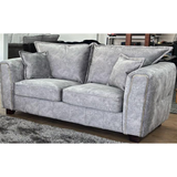 Fabric 2 Seater Sofa With Metal Trim on Arms - Serena