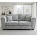 Fabric 2 Seater Sofa With Metal Trim on Arms - Serena