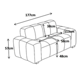 Fabric 2 Seater Sofa - Paris