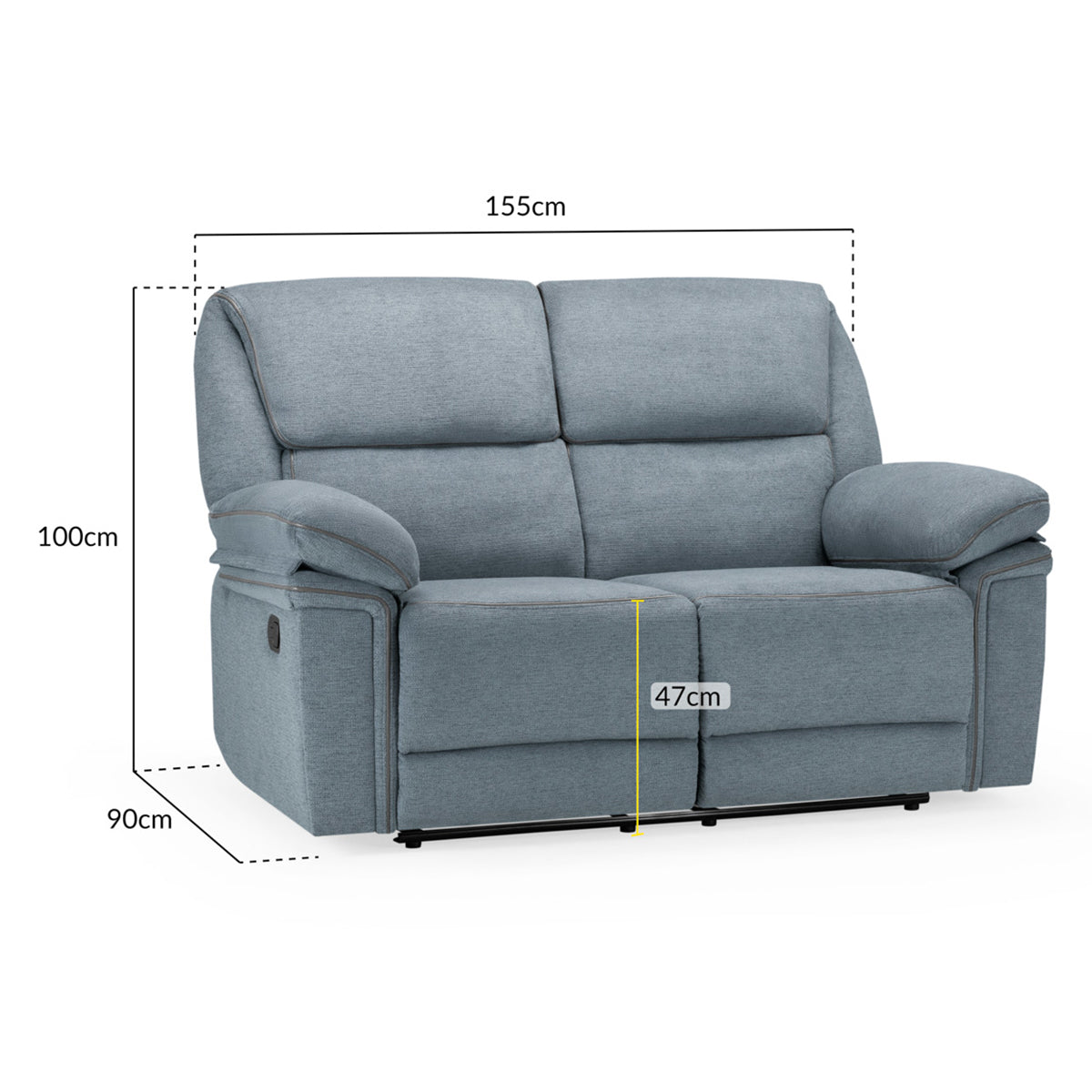 Fabric 2 Seater Sofa Recliner - Elio