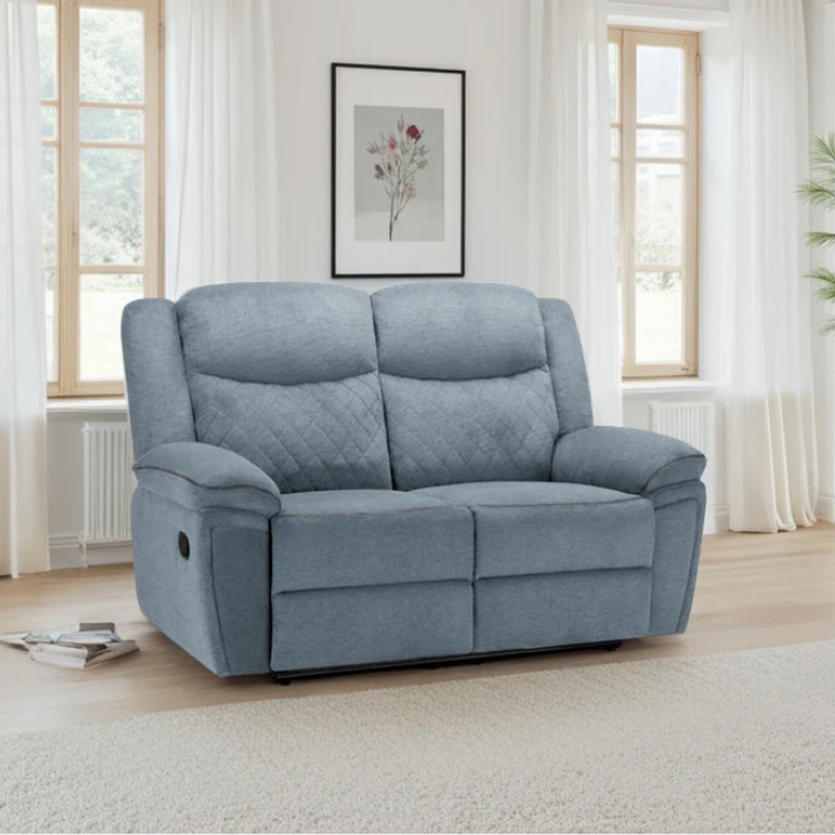 Fabric 2 Seater Sofa Recliner - Myra