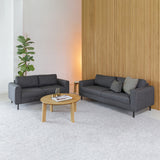 Fabric 2 Seater Sofa Set With Matt Black Steel Legs - Omaha