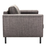 Fabric 2 Seater Sofa Set With Matt Black Steel Legs - Omaha