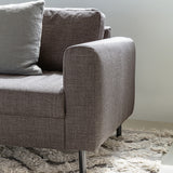 Fabric 2 Seater Sofa Set With Matt Black Steel Legs - Omaha