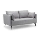 Fabric 2 Seater Sofa With Black Meta Legs - Rohe