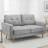 Fabric 2 Seater Sofa With Solid Wood Legs - Aurora