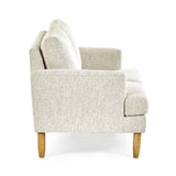 Fabric 2 Seater Sofa With Wooden Legs - Daisy