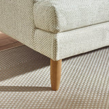 Fabric 2 Seater Sofa With Wooden Legs - Daisy