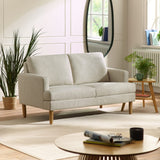 Fabric 2 Seater Sofa With Wooden Legs - Daisy
